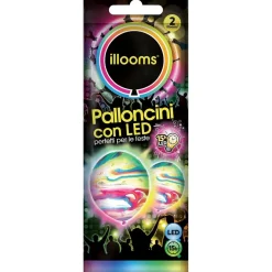 2 Globos de efecto marmolado con luz LED