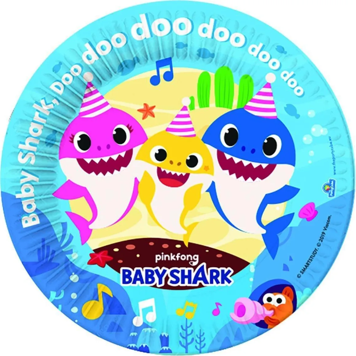 8 platos ecológicos Baby Shark 18 cm