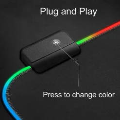 Alfombrilla ratón Gaming XXL con luces LED 80 x 30 cm