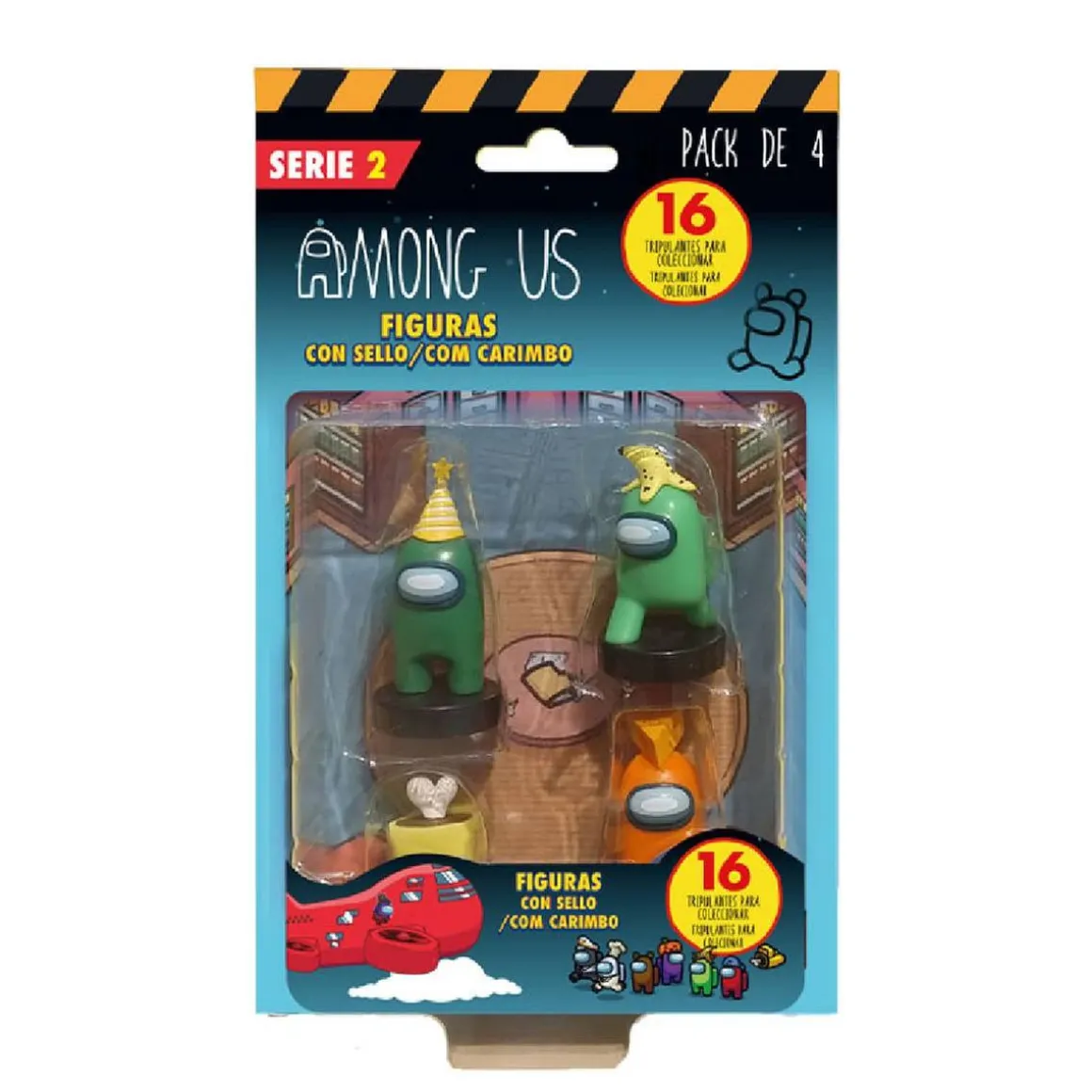 Among Us - Pack 4 figuras con sellos (varios modelos)