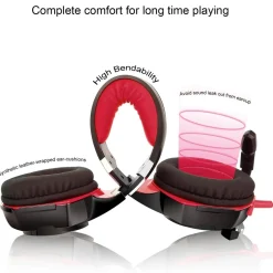 Auriculares Gaming con LED y control de volumen para consola PS4, XBOX y PC Rojo