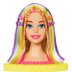 Barbie - Busto de Barbie con pelo largo y accesorios para jugar a peluquería ㅤ