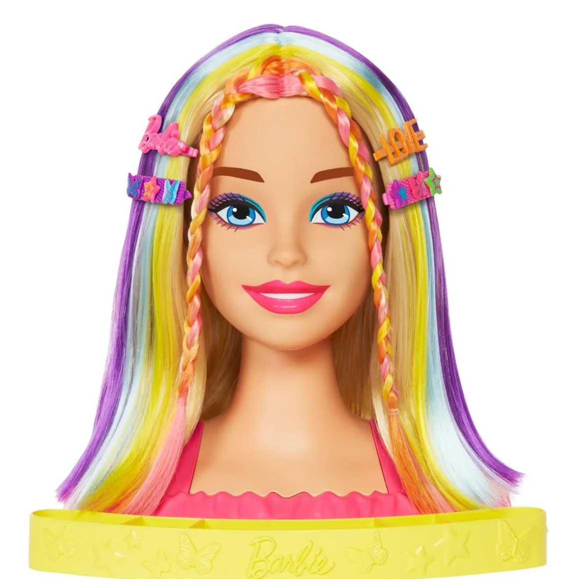 Barbie - Busto de Barbie con pelo largo y accesorios para jugar a peluquería ㅤ