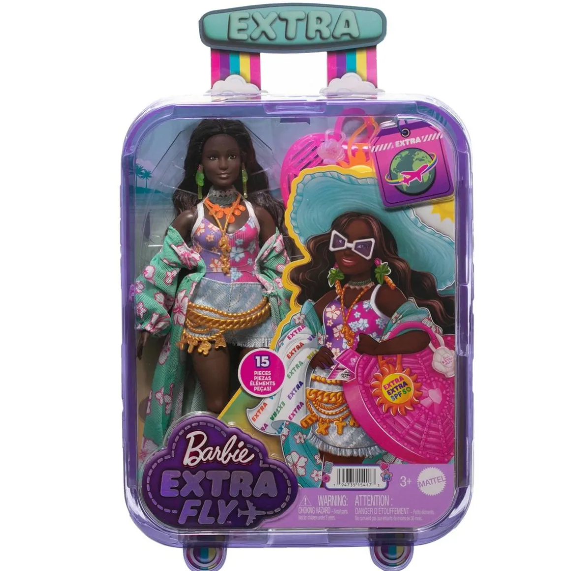 Barbie - Muñeca articulada con conjunto de moda y accesorios de viaje ㅤ