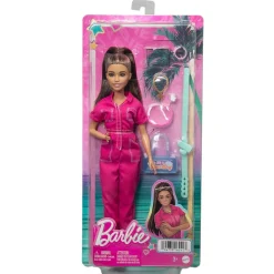 Barbie - Muñeca con Mono Rosa y Complementos de Moda ㅤ