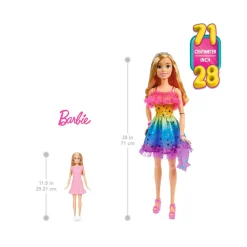 Barbie - Muñeca de 71 cm con vestido arcoíris