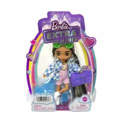 Barbie - Muñeca extra mini chaqueta de cuadros
