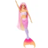 Barbie - Muñeca sirena cambio de color con delfín y accesorios ㅤ