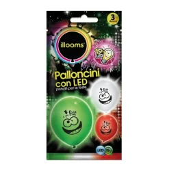 Bolsa con 3 globos luz LED "Fiesta"