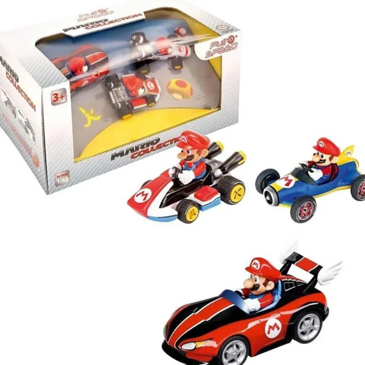 Carrera - Pack 3 vehículos Mario Kart: Wii, MK8 y Mach 8 ㅤ