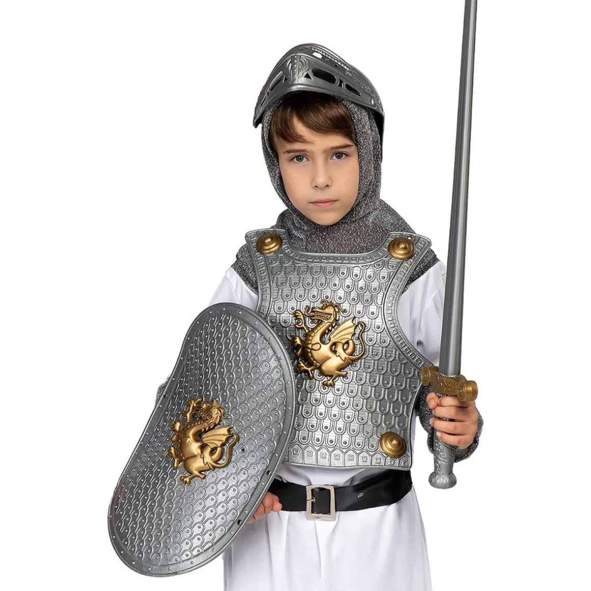 Casco, escudo y armadura medieval niños