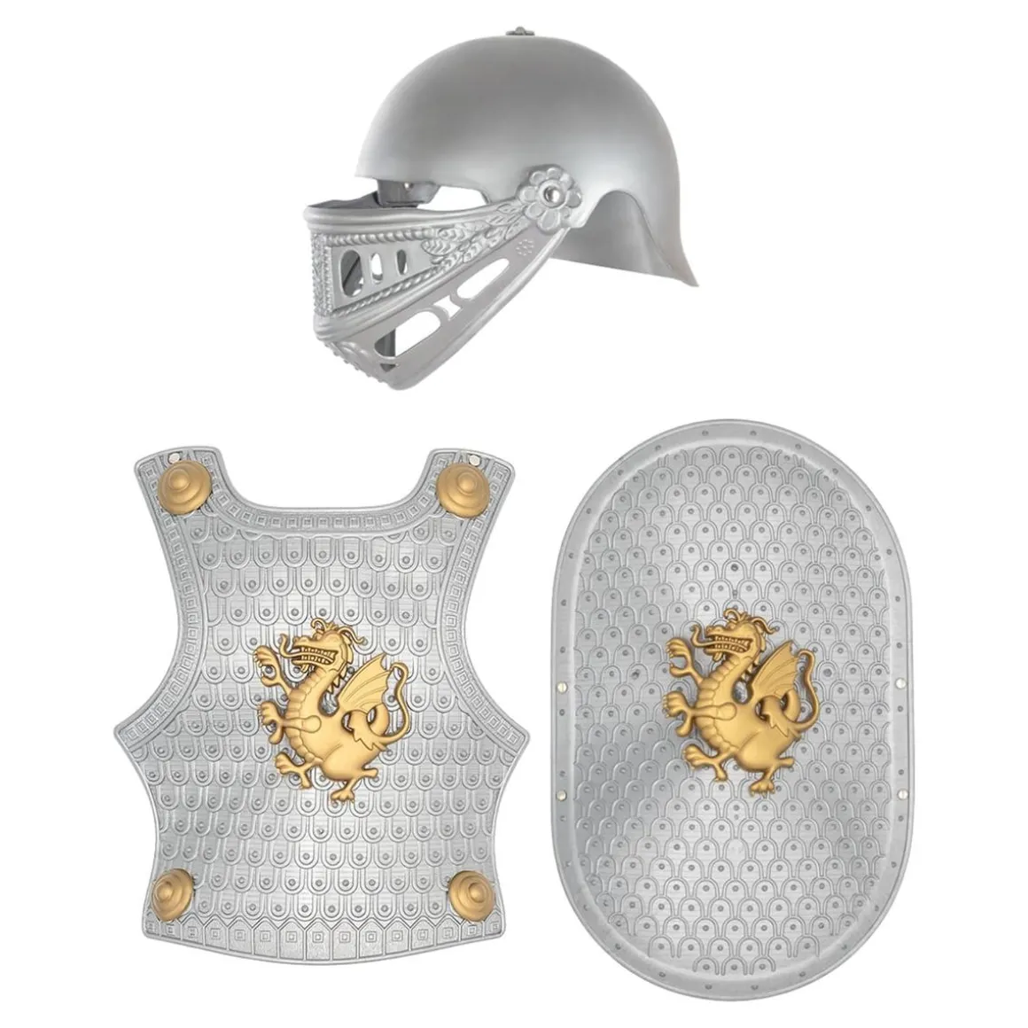 Casco, escudo y armadura medieval niños