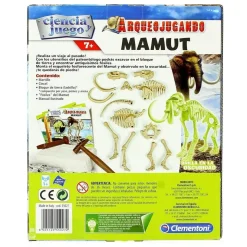 Clementoni - Juego científico Arqueojugando Mamut fosforescente para excavar y montar dinosaurios ㅤ
