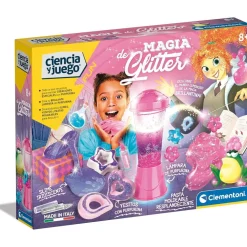 Clementoni - Juego científico Magia Glitter Experimentos Coloridos ㅤ