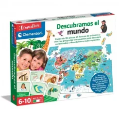 Clementoni - Juego educativo descubramos el mundo, geografía y mapas ㅤ