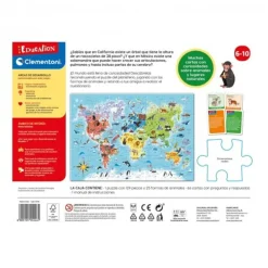 Clementoni - Juego educativo descubramos el mundo, geografía y mapas ㅤ