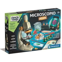 Clementoni - Juego educativo deluxe con microscopio multicolor ㅤ