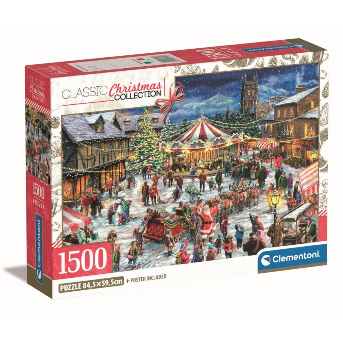 Clementoni - Puzzle 1500 piezas - Feria de navidad