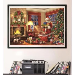 Clementoni - Puzzle 1000 piezas - Visita de Papá Noel