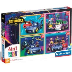 Clementoni - Puzzles progresivos 4 en 1 - Batwheels