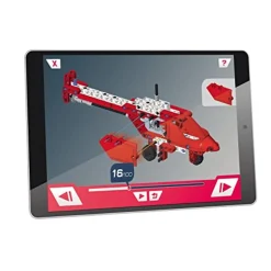 Clementoni - Set de construcción Mechanics Lab Helicóptero de Bomberos ㅤ