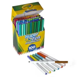Crayola - 100 rotuladores lavables con super punta
