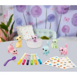 Crayola - Kit de actividades Washimals Pets para colorear y bañar animales bebés con pegatinas en colores pastel