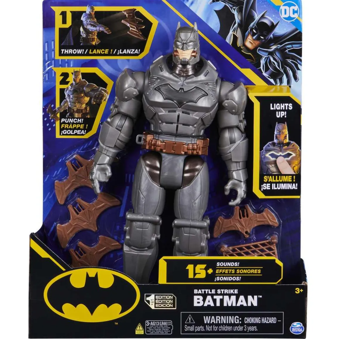 DC Cómics - Batman - Figura articulada electrónica Batman 30 cm con accesorios y sonidos ㅤ
