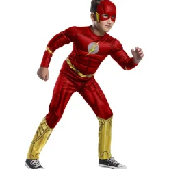 DC Cómics - Disfraz Flash clásico con pecho musculoso y máscara para Halloween y Carnaval ㅤ