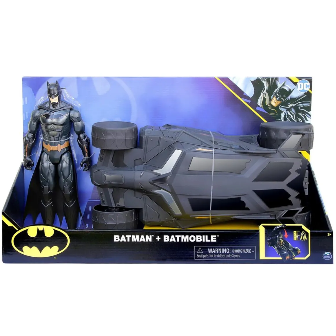 Dc comics - Batman - Set Batimóvil y figura de acción de Batman 30 cm ㅤ