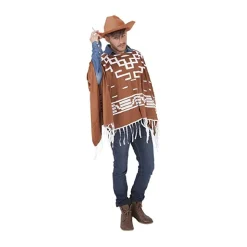 Disfraz Adulto - Set Cowboy (Poncho y Sombrero)