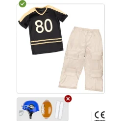 Disfraz de fútbol americano musculoso para niño 5-6 años
