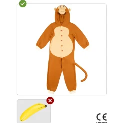 Disfraz de mono onesie para niños 10-12 años