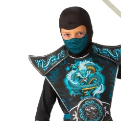 Disfraz de Ninja Dragón Azul talla L (7-8 años)