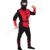 Disfraz de Ninja rojo para niño 3-4 años