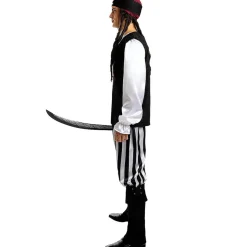 Disfraz de pirata a rayas para hombre - Colección blanca y negra L