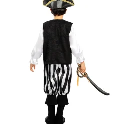 Disfraz de pirata a rayas para niño- Colección blanca y negra 7-9 años