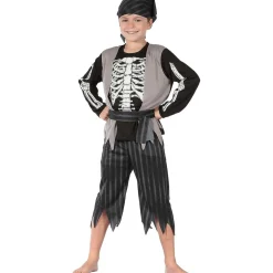 Disfraz de pirata Skeleton para niño, color negro