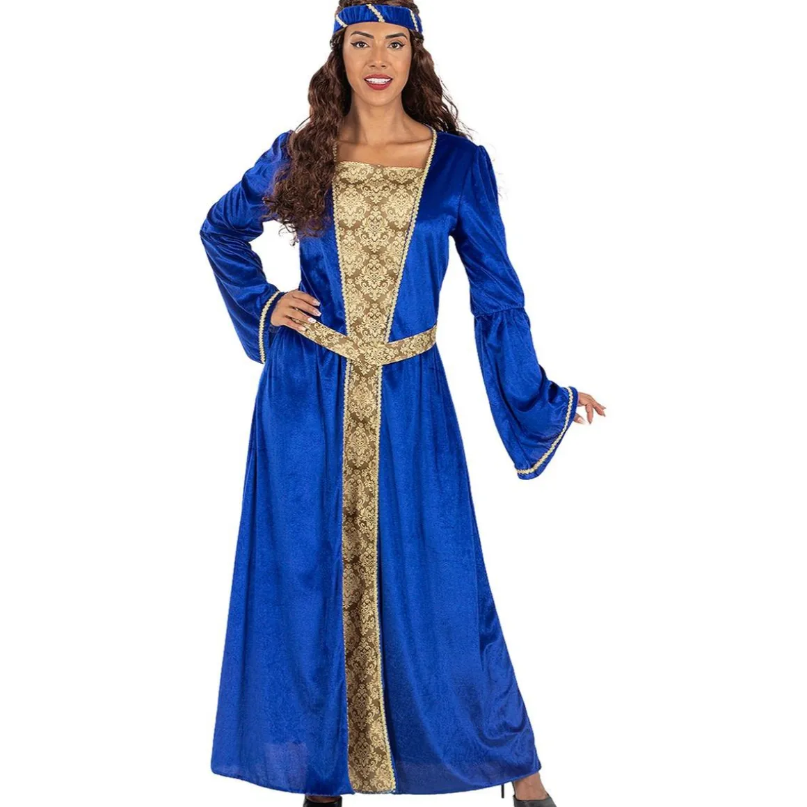 Disfraz de princesa medieval azul para mujer L