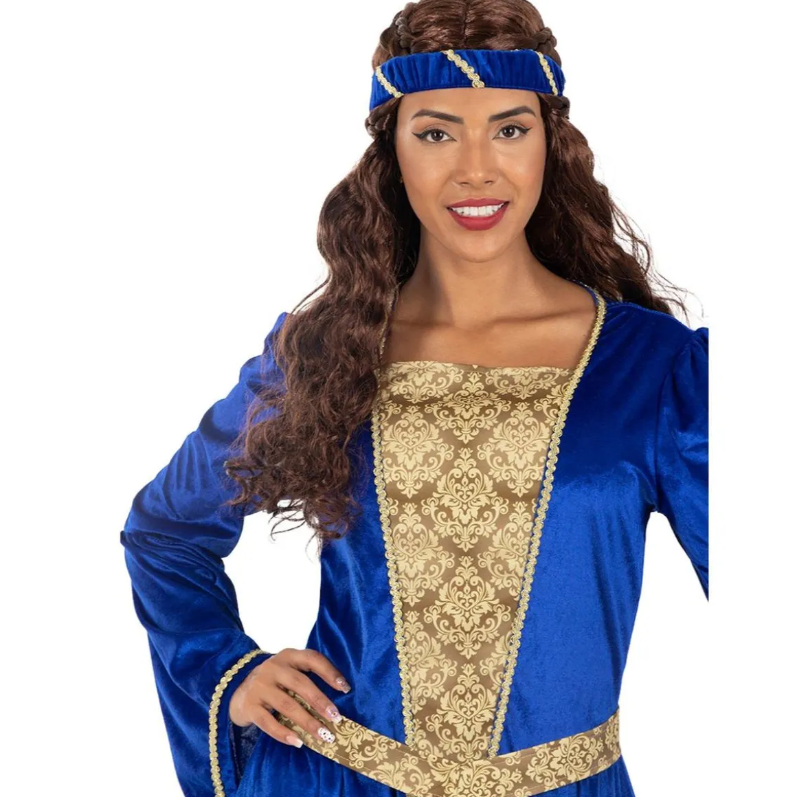Disfraz de princesa medieval azul para mujer L