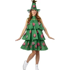 Disfraz de árbol de Navidad mujer talla única