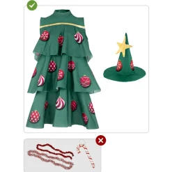 Disfraz de árbol de Navidad mujer talla única