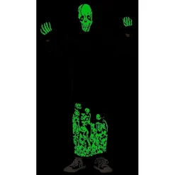 Disfraz Esqueleto Siniestro con capucha y guantes para Halloween, Carnaval y Fiestas