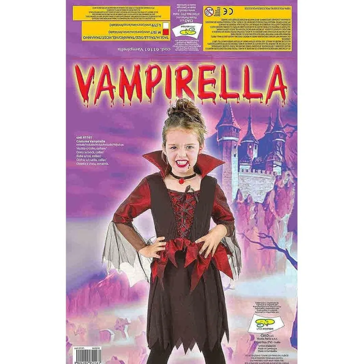 Disfraz tipo vampiro para niña