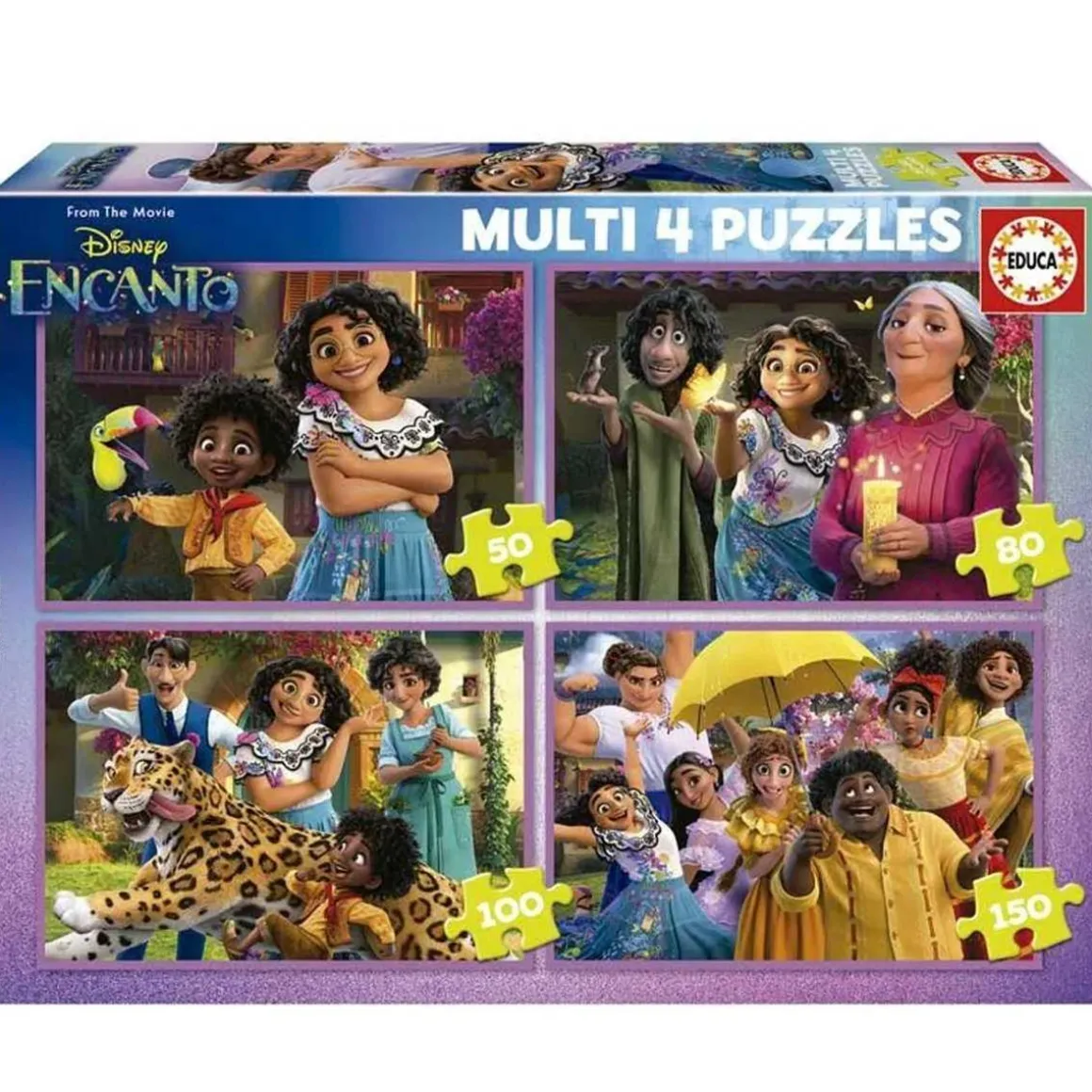 Disney - Puzzle progresivo Encanto 4 en 1 de 50 a 150 piezas ㅤ