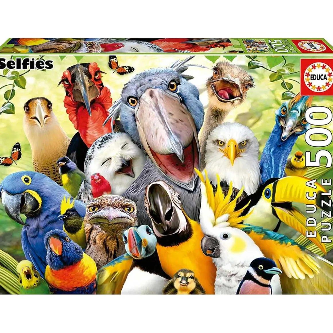 Educa Borras - Puzzle de pajarito: 500 piezas, 48x34 cm con Cola Fix para montaje ㅤ