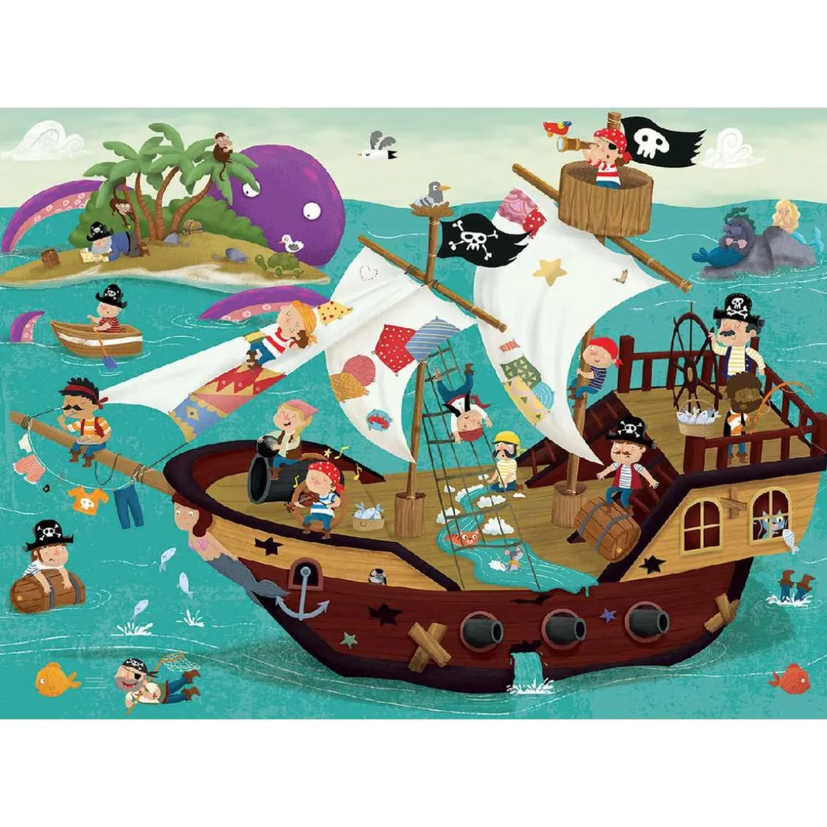 Educa Borrás - Barco pirata - Puzzle detectives 50 piezas