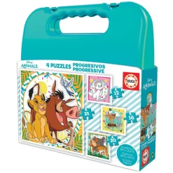 Educa Borrás - Disney - Maleta con 4 puzzles progresivos