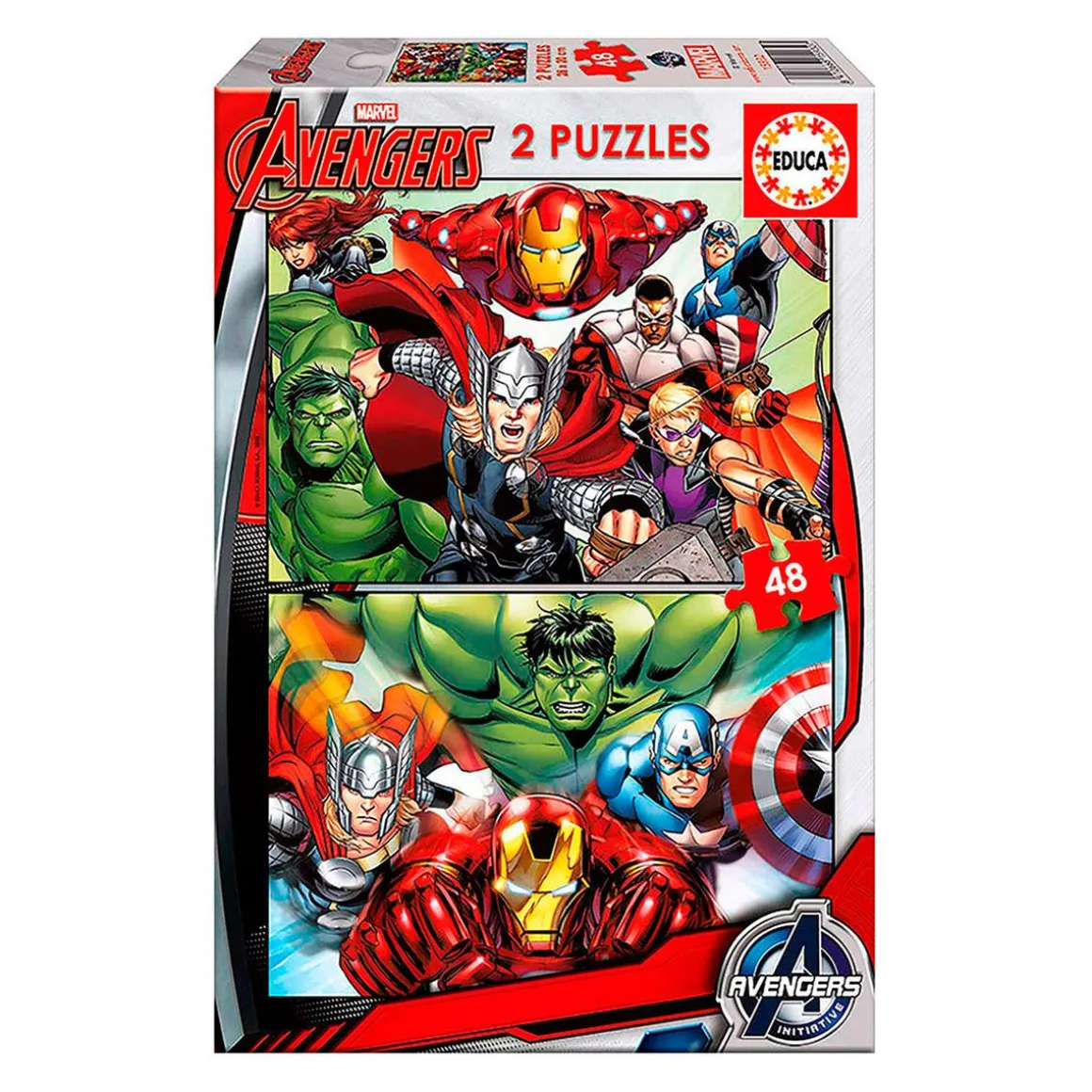 Educa Borrás - Los Vengadores - Puzzle 2x48 Piezas