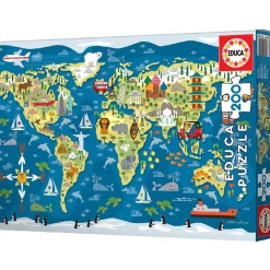 Educa Borrás - Mapamundi Sean Sims - Puzzle 200 piezas